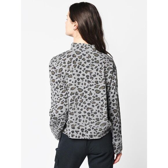 SUNDRY LEOPARD PRINT FUNNELNECK SWEATSHIRT - Picture 4 of 12